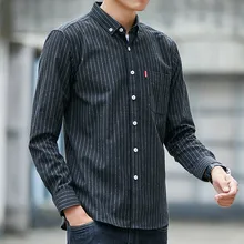 Camisa Masculina, Мужская Новая повседневная модная полосатая Свободная рубашка с отворотом и длинным рукавом, топы, блузка, облегающая, большой размер Xxxxl