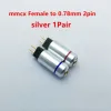 2 pcs mmcx female to A2DC/ 0.78mm 2Pin custom made universal pin Socket  mmcx cable adapter ► Photo 2/6