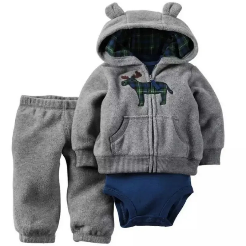 Комплекты из 3 предметов комплект одежды для маленьких мальчиков и девочек, одежда для новорожденных топы, свитер+ штаны+ боди, зимняя одежда для маленьких девочек