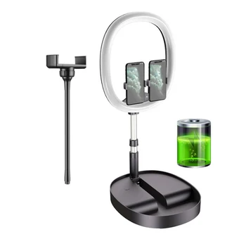 

Dimmable LED Touch Control With Phone Holder Selfie Ring Light Portable Studio For Live Stream Adjustable Height Eye Protection
