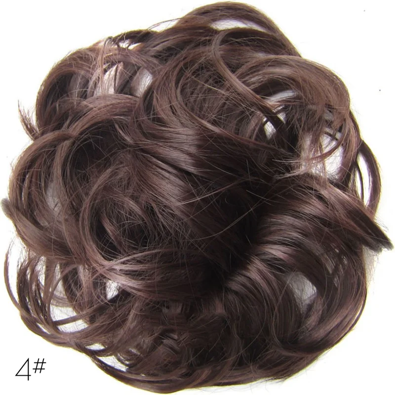 Женские высокотемпературные эластичные волнистые кудрявые синтетические шиньоны, аксессуары для волос для женщин и девушек - Цвет: 26