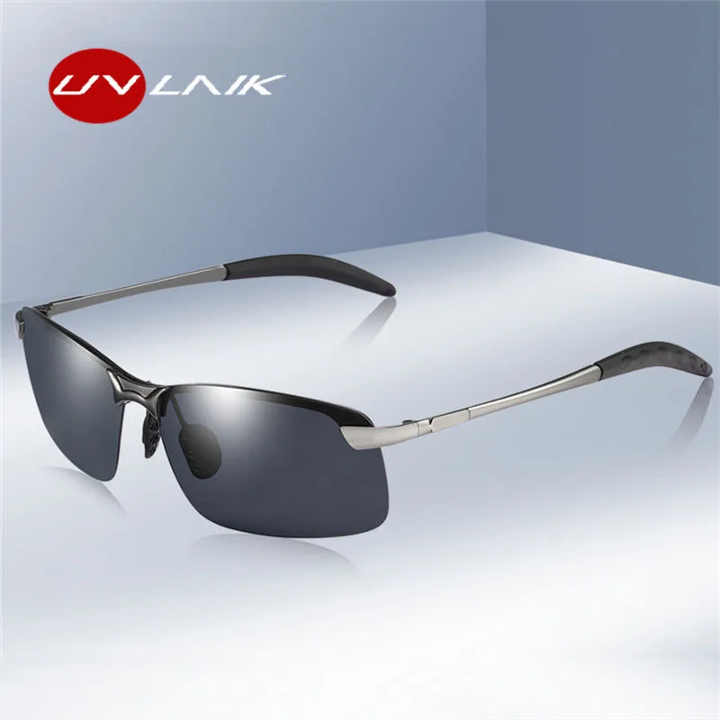 

Sunglasses Men Polarized Driving Sun Glasses Male Driver Classic Rimless Metal Glasses UV400 Night Vision Goggles