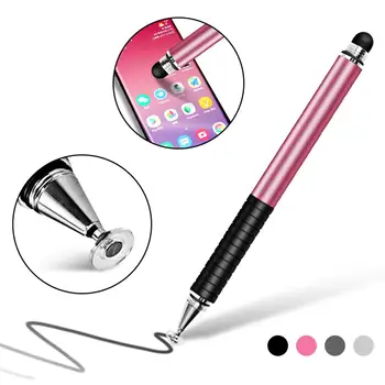 

Universal Smartphone Pen 2 in 1 Conductive Drawing Phone Tablet Capacitive Screen Dual Touch Stylus Pen for Smart Phone Laptop