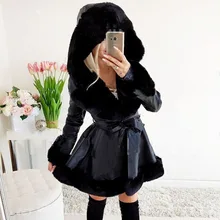 2021 Autumn Winter New Casual Faux Fur Clothing Jacket Fashion Womens Hooded Plus Velvet Thicken Warm Long Sleeve Women Jackets
