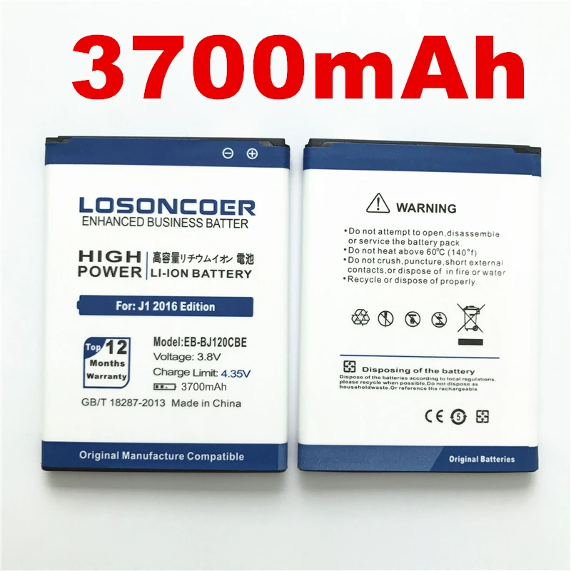 LOSONCOER 3700 мА/ч, EB-BJ120CBE для samsung Galaxy Express 3 J1 Батарея J120H J120F J120 J120A J120T J120DS