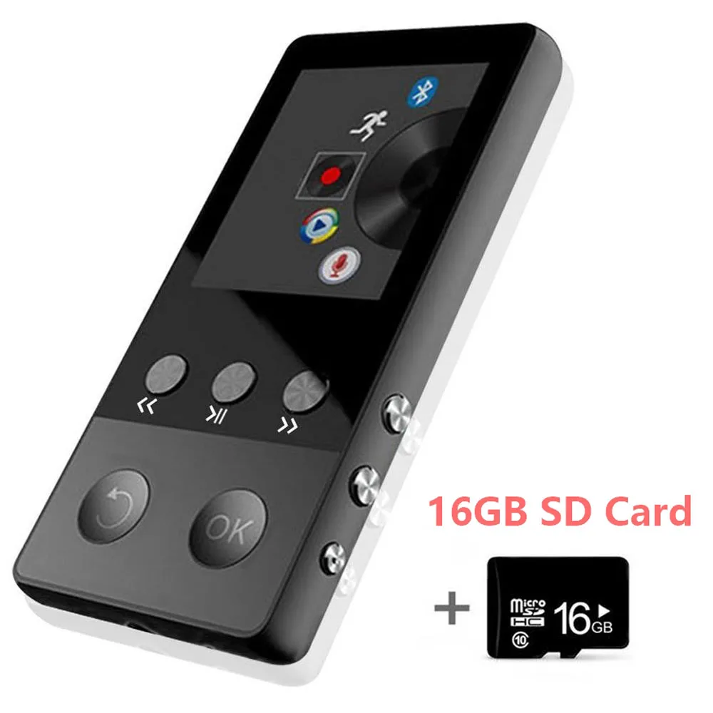Высококачественный сплав Bluetooth MP4 плеер 8 ГБ может поддерживать TF карту с fm-радио шагомер рекордер электронная книга Видео музыкальный плеер - Цвет: Add SD Card 16GB