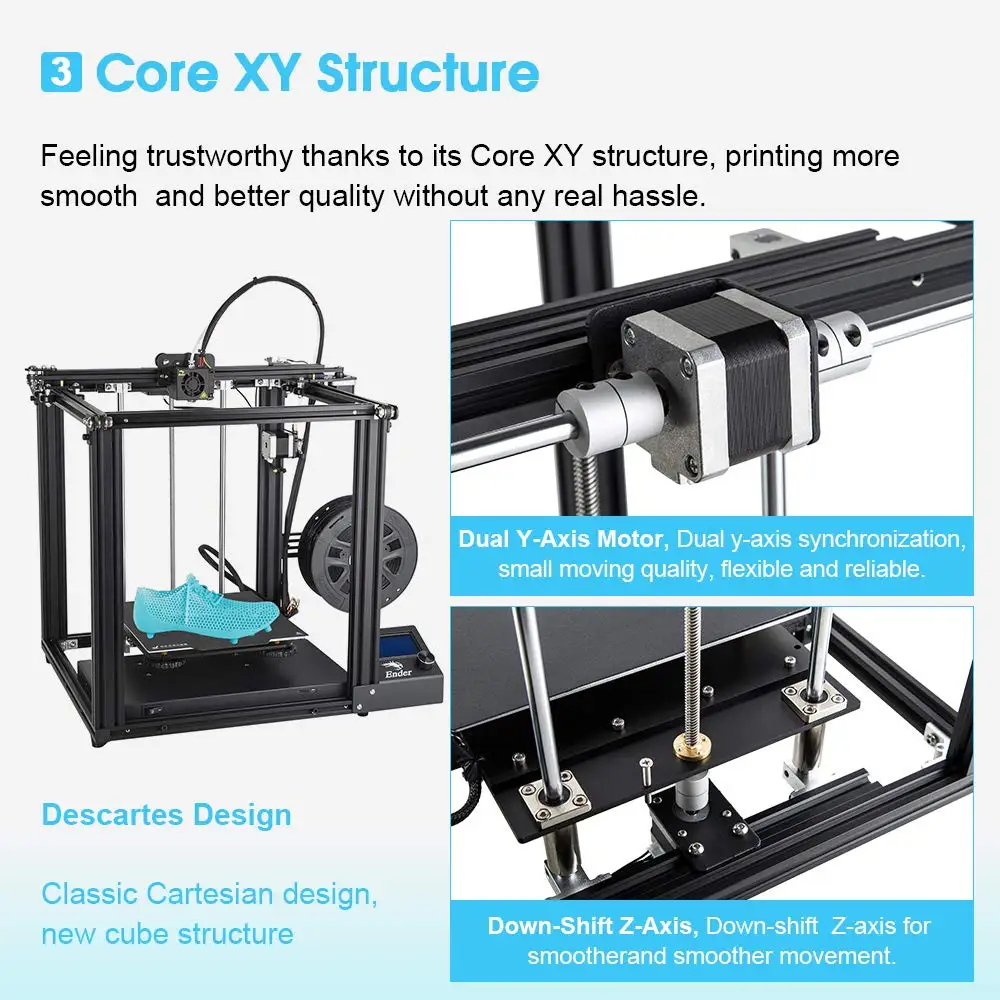 Creality Ender 5 креативный одножильный 3d принтер XY FDM обновленная Поставка печать для любителей дома и школы пользователей