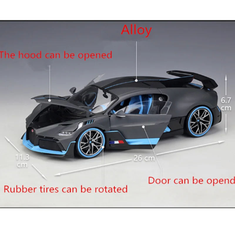 Коллекция 1:18 масштабная модель полученная литьем под давлением сплав модель Bugatti Divo супер Беговая Игрушечная машина режим игрушечный автомобиль дисплей для детей и взрослых