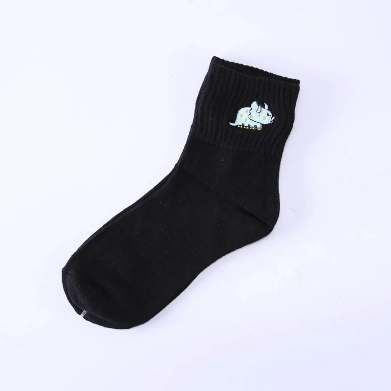 Модные милые Креативные Хлопковые женские носки с вышивкой динозавра, носки с забавными монстрами высшего качества, популярные милые носки с фруктами - Цвет: 5