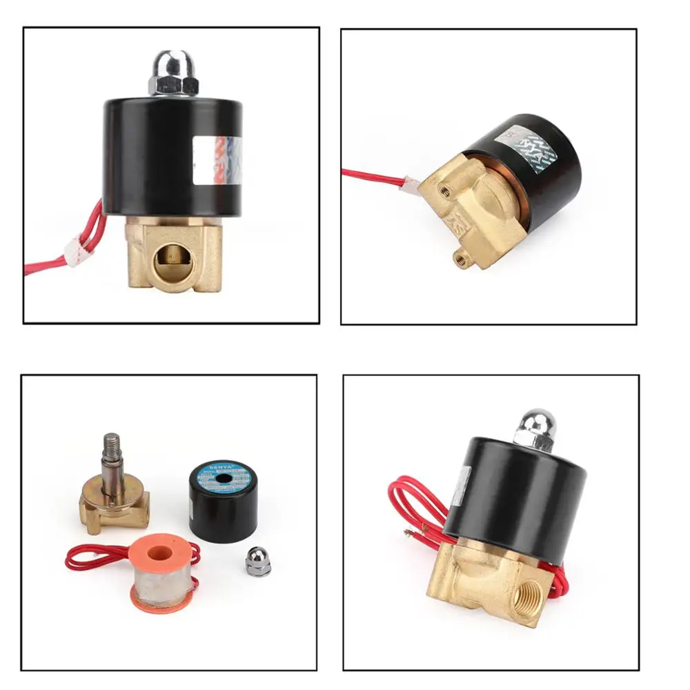 1/" DC 12V 24V AC 220V нормально закрытый латунный Электрический электромагнитный клапан bsp(G) Газ Вода Воздух N/C
