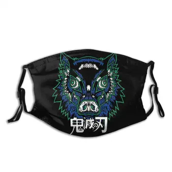 

Inosuke Boar Head Non-Disposable Face Mask Demon Slayer Anti Haze Dust Mask With Filters Protection Mask Respirator Muffle