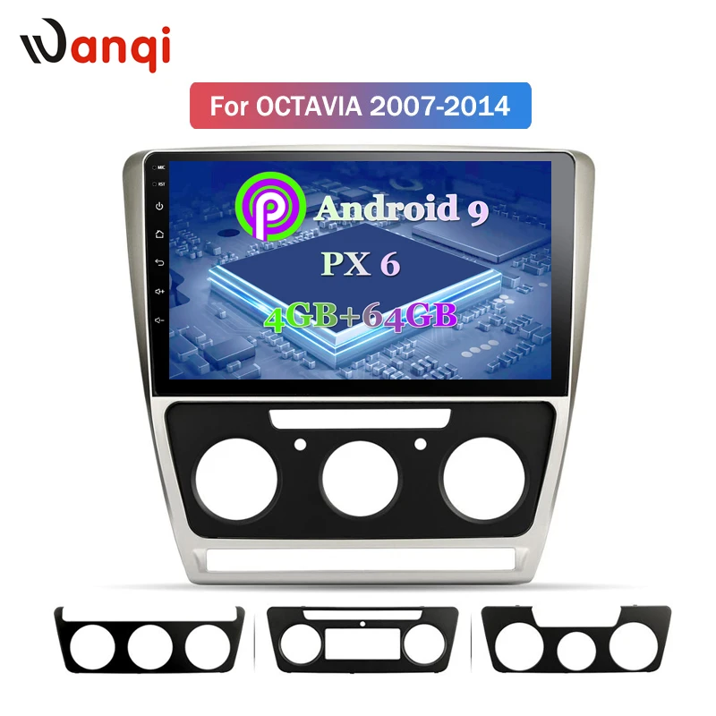 Top 10.1 inch android 9.0 for Skoda octavia 2007-2014 full touch car dvd multimedia gps navigation system 1