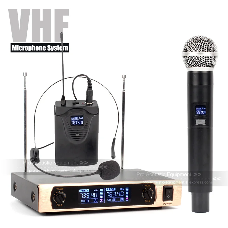 Беспроводная ручная + головная микрофонная система гарнитура аудио микшер