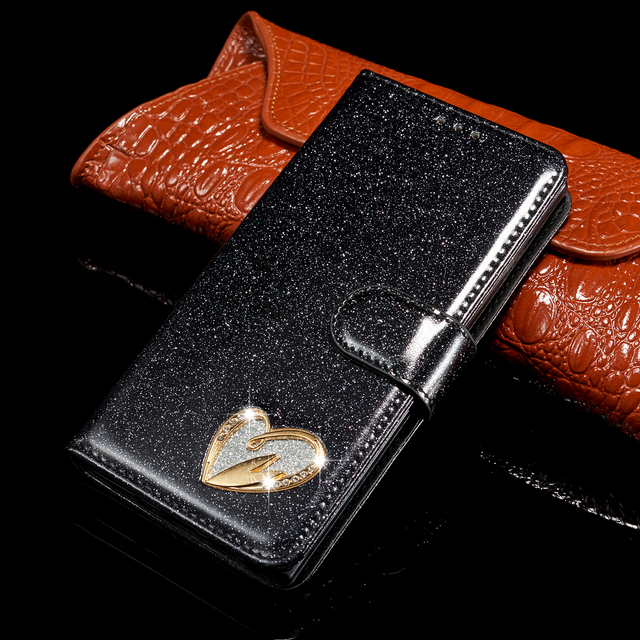 Flip Bling Phone Case For Samsung S20 Ultra S9 S8 S10 Plus S7 Edge Note 8 Glitter Leather Wallet Stand Cover For A50 A70