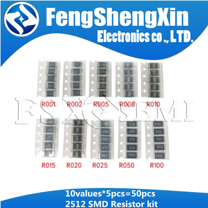 Resistor R050 50PCS Chip resistor alloy 2512 0.005R 5mR R005 2W 1%|chip resistors ...
