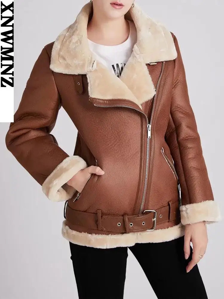 2506382-afaef2.jpg H5a2805be4e7a498f8ff553e07e3438f5L Winter Coats Women Thick Faux Leather Fur Sheepskin Coat Female Fur Leather Jacket Aviator Jacket Casaco Feminino Mallzona