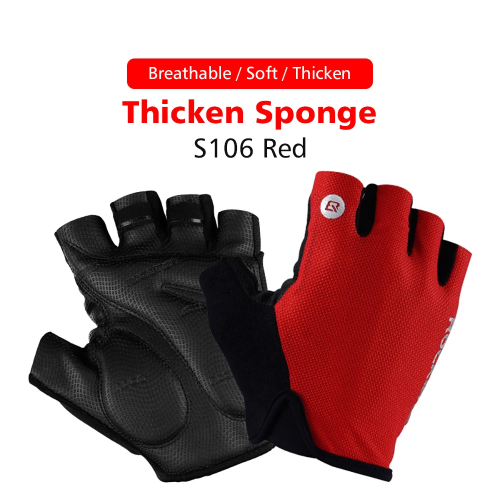 ROCKBROS зимние спортивные перчатки для велоспорта флисовые термоперчатки женские мужские перчатки для ниже/минус 10 ноль анти-вода ветрозащитный - Цвет: S106-Red