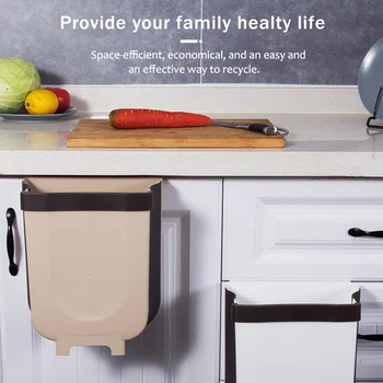 

Wall Mounted Folding Waste Bin Kitchen Trash Can for Bathroom Car JAN88