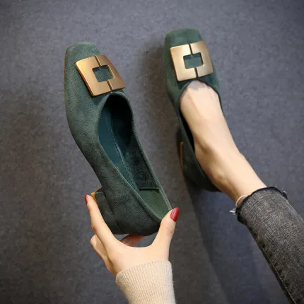 

Wedding shoes new 2020 spring scoop shoes wild square head red bride shoes bridesmaid