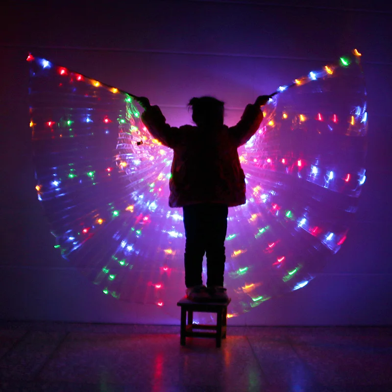 

Belly Dance Wings Children LED Light Isis Wings Belly Dancing Egyptian Stage Performance led Wings Without Sticks Bag