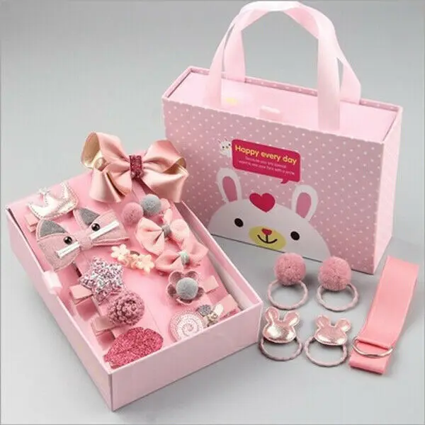 

2019 Children Accessories 18PCS/Sets Princess Infant Kids Girl Baby Headband Grosgrain Hair Bows Clips Hair Clips Rope Set Gifts