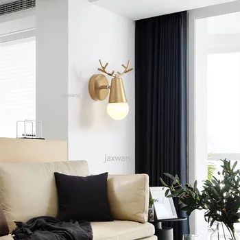 

Nordic LED Light Wall Lamp Cartoon Deer Antlers Bedroom Reading Sconce Wall Mounted Children Room Lighting Wall Light