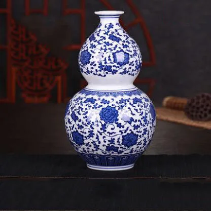 Цзиндэчжэнь керамические вазы с орнаментом украшения дома гостиной цветочные композиции синие белые фарфоровые Аксессуары декор
