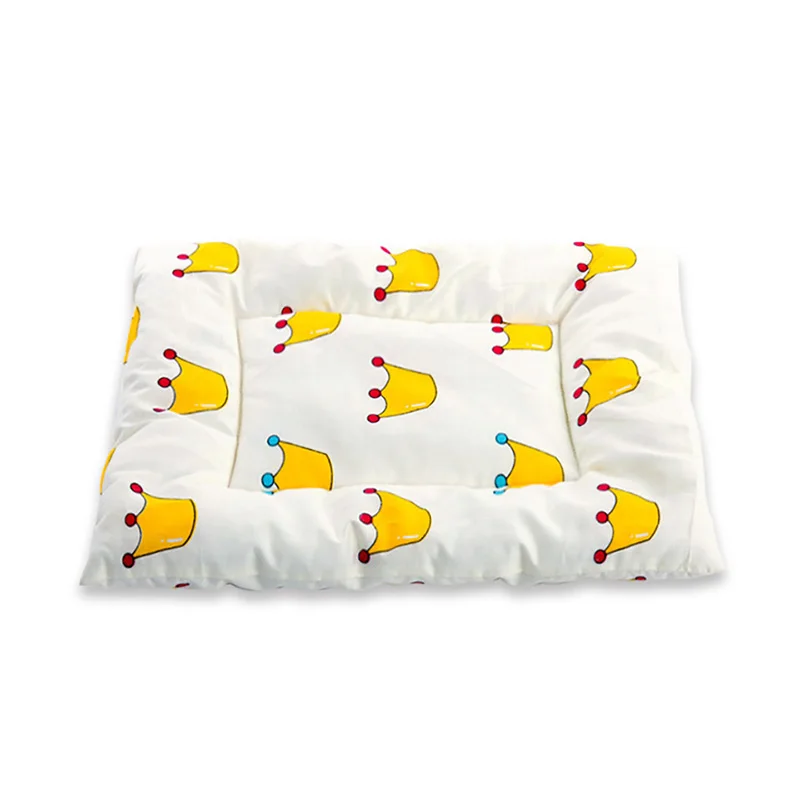 Матрас для собачьей лежанки утепленный хлопковый спальный коврик для домашних животных четыре сезона одеяло для кошек диван подушка для маленьких средних собак кошек - Цвет: Цвет: желтый