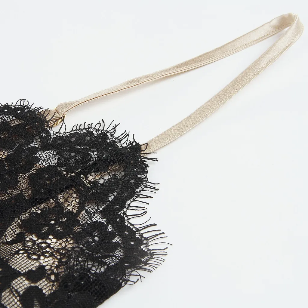 Langeri пикантный, эротичный LingerieWomen с v-образным вырезом ресницы шелковые кружевные сексуальные пятна Camisole пижамы шорты с бантиком комплект одежды для сна
