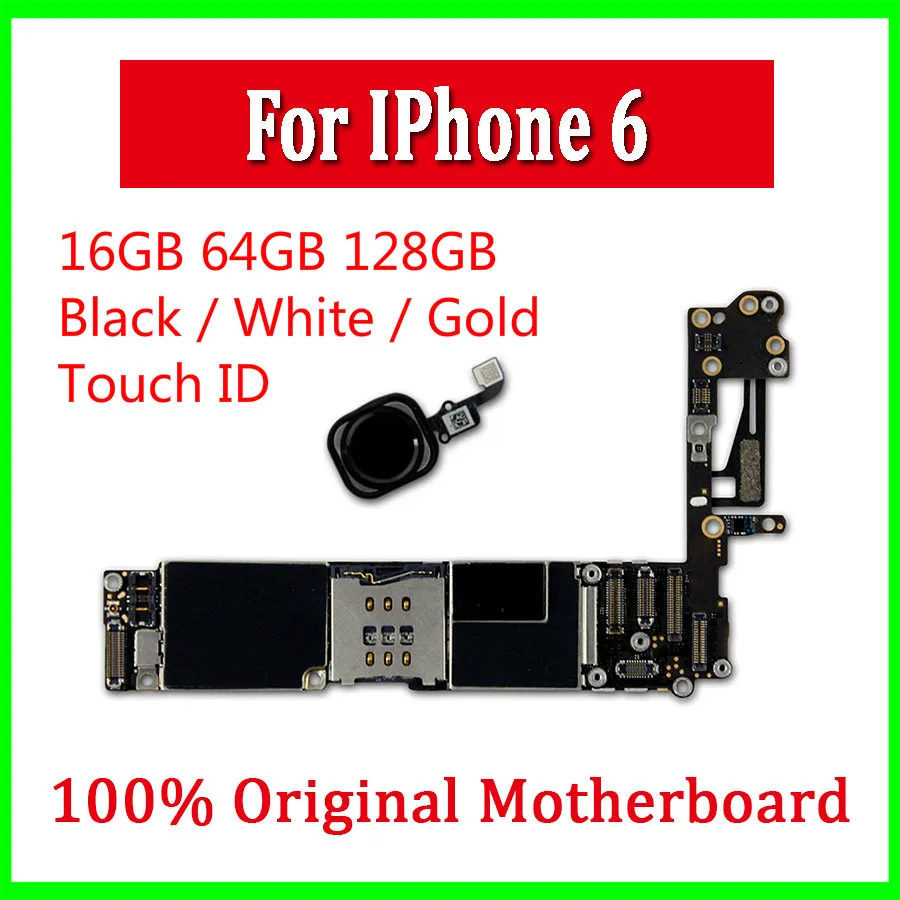 16 Гб/64 Гб/128 ГБ для iphone 6 4 7 дюймов материнская плата с/без Touch ID разблокирована