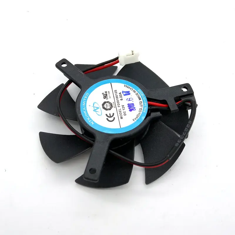 FD5010U12S DC12V 0.22AMP 2 линии диаметр 45 мм шаг 39 мм для видеокарты вентилятор охлаждения