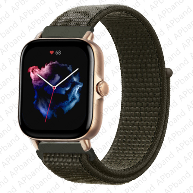 Nylon band For Amazfit GTS/2/2e/GTS2 Mini/GTR 3 Pro 42mm/47mm/GTR2/2e/stratos 2/3 Sport Loop Bracelet Amazfit bip strap