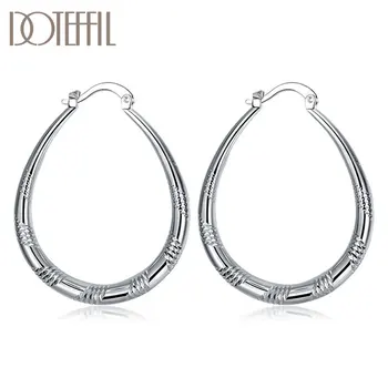 

DOTEFFIL 925 Sterling Silver Pattern Charm Circle Hoop Earrings Women Party Gift Fashion Wedding Engagement Jewelry