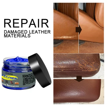 

50g Leather Repair Kit For Car Seats Sofa Scratch Rips Tares Scuffs Holes Care Coating Leather Cleaner Complementary Color Paste