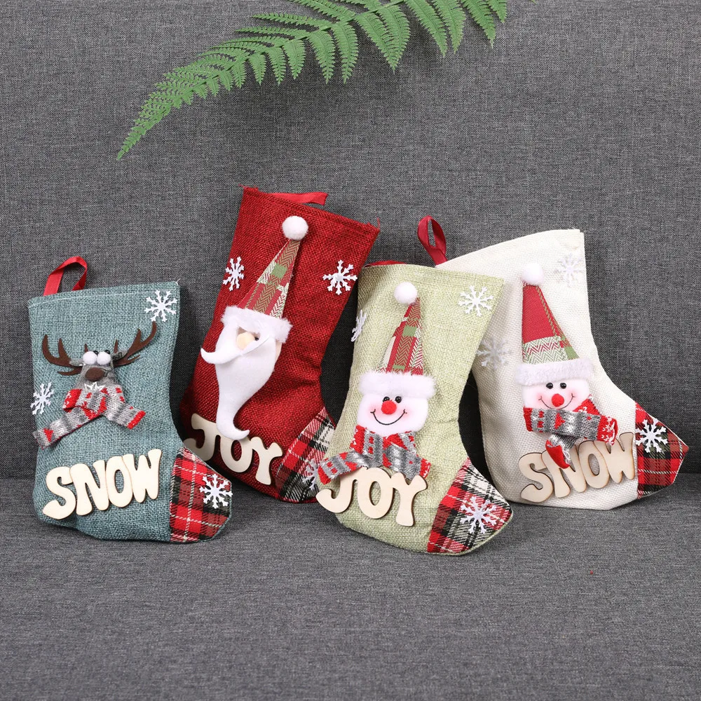 Подвесные украшения Рождественские конфеты подарок мешок рождественские украшения для чулок мини-носок Санта Клаус конфеты подарок мешок Рождество для детей#45