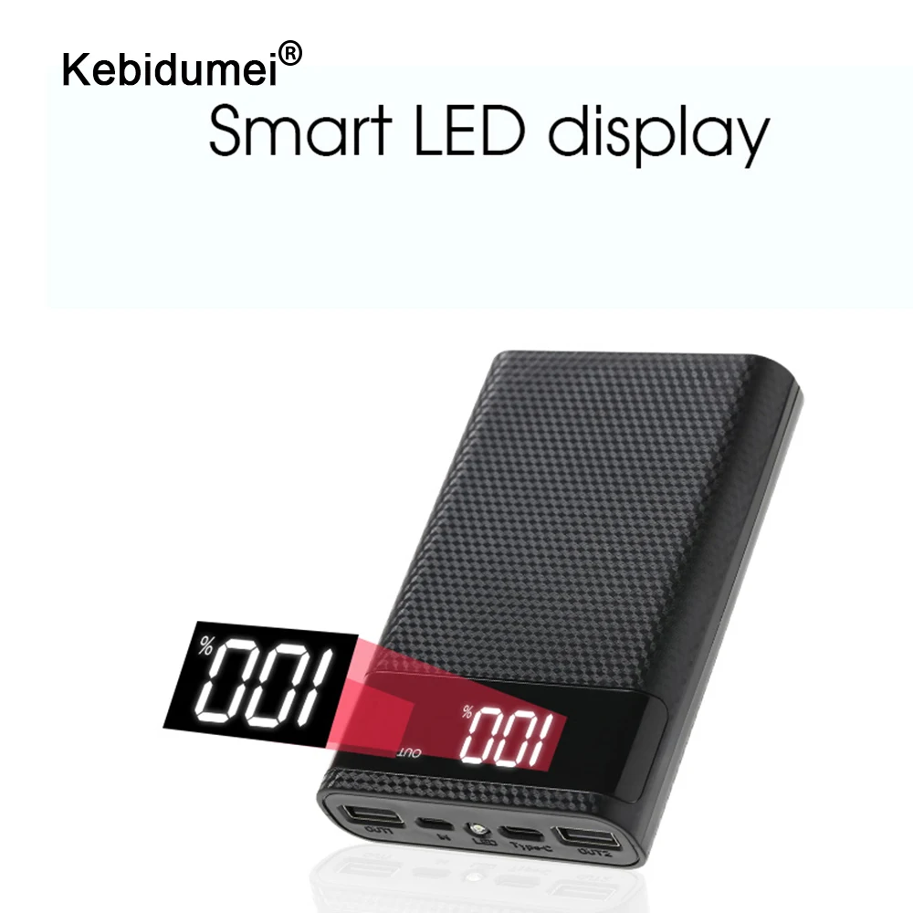 Внешний аккумулятор QC 3 0 2 USB Type-C чехол сделай сам 4x1865 мобильный телефон 15000 мАч