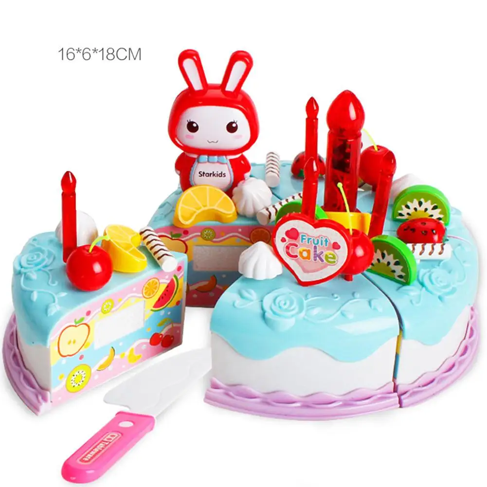 Hobbylane для детского рукоделия ролевые игры фрукты резка торт ко дню рождения Кухня Еда игрушки подарок - Цвет: 38pcs