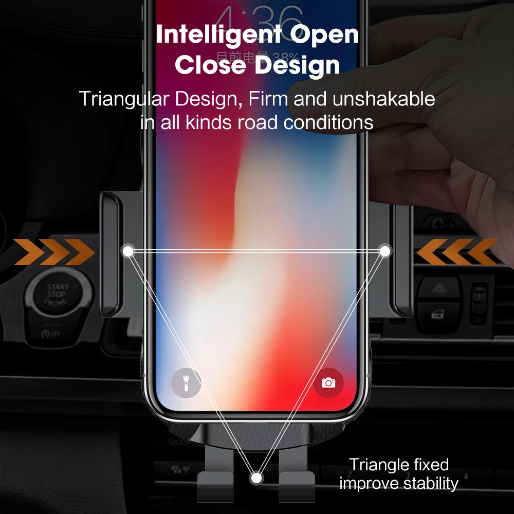Для iPhone 11 Pro Max 15W Qi Беспроводное зарядное устройство для автомобиля Быстрая зарядка полностью автоматический переключатель беспроводное автомобильное зарядное устройство для samsung Note 10