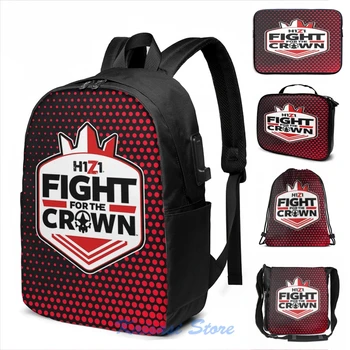 

Funny Graphic print H1Z1 Fight for the crown HQ USB Charge Backpack men School bags Women bag Travel laptop bag