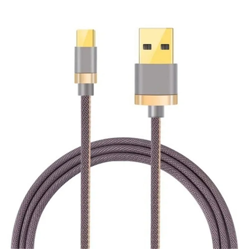 Usb type C роскошный Быстрый зарядный джинсовый кабель type-c для зарядного устройства USB C кабель для iPhone samsung Xiaomi huawei кабели для мобильных телефонов - Цвет: Type C Grey