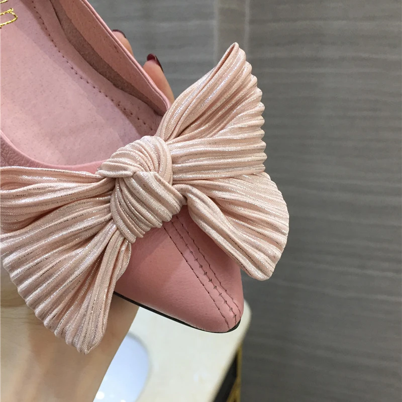 Женская обувь; zapatos De Mujer; женские туфли с острым носком и узлом-бабочкой; sapato feminino; тонкие туфли на плоской подошве; светильник