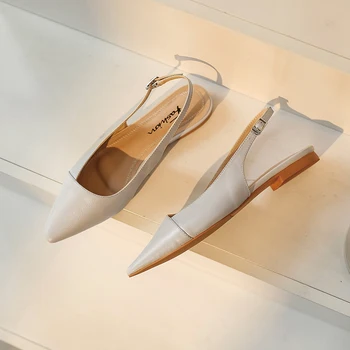 

Korea New Leather Sandals Women Shoes Summer Shoes Woman Sandals Genuine Leather Dress pointed Shoes Ladies