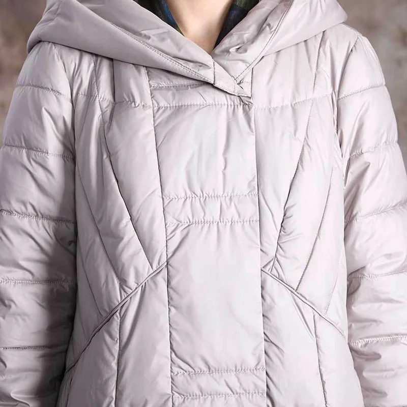 Женское пуховое пальто с вышивкой и капюшоном, новинка, зимнее теплое приталенное плотное однотонное женское пуховое пальто с длинным рукавом