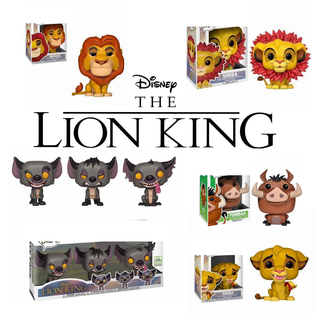 Экшн-фигурка FUNKO из фильма Король Лев Симба 496 # Mufasa 495 ПВХ игрушка Luau Pumbaa 87 #498 BANZAI