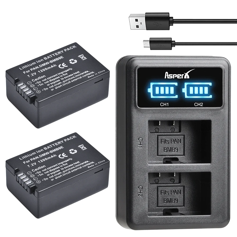 Batteria e Caricatore LED per Panasonic Lumix DC-FZ82 e altri modelli FZ 44