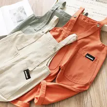 Стиль, комбинезоны для мальчиков и девочек весенние хлопковые модные детские штаны для детей 3-8 лет, HJ307