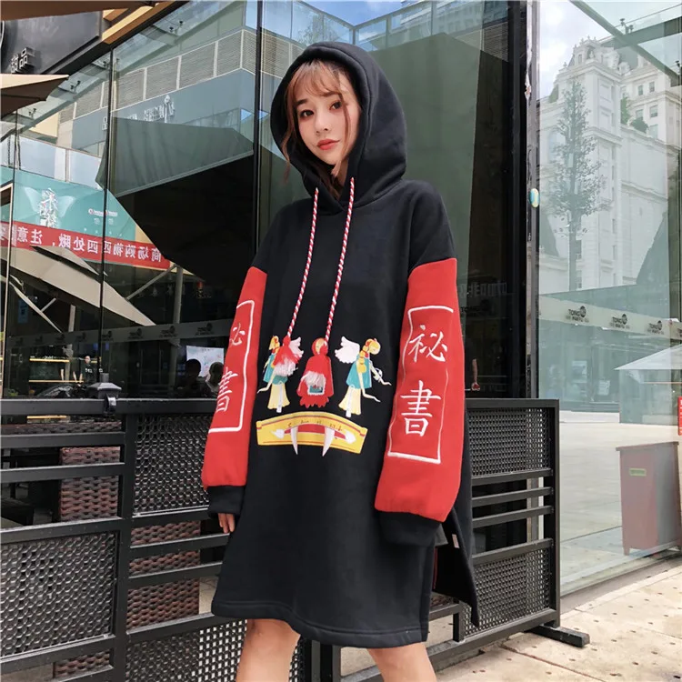 Moda feminina, пуловеры, толстовки в японском стиле Харадзюку с длинным рукавом, женская одежда с рисунком, толстовки с капюшоном на осень и зиму