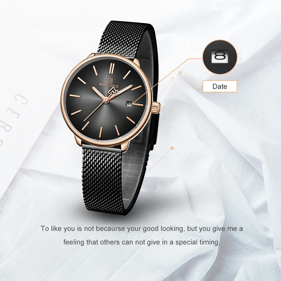 Новые часы для влюбленных NAVIFORCE, кварцевые простые часы для мужчин и женщин, водонепроницаемые полностью Стальные наручные часы для пары, Relogio Masculino