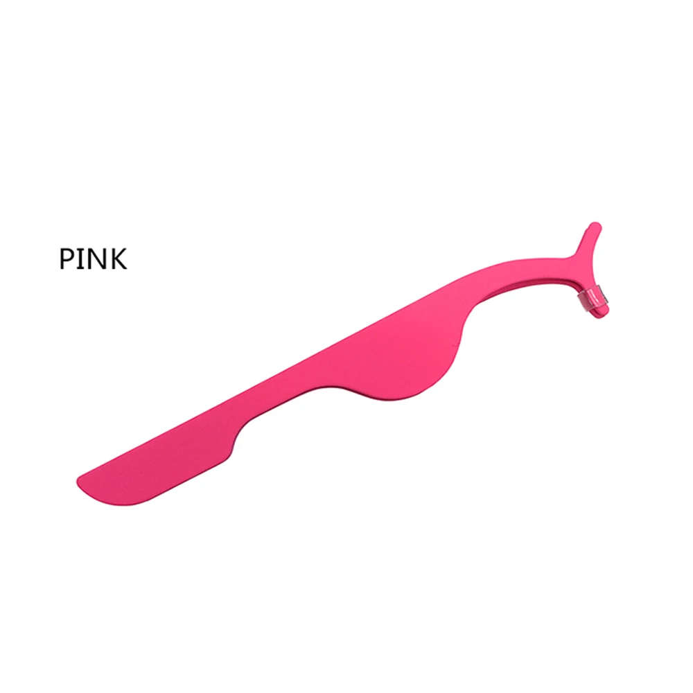 pink Пинцеты для накладных ресниц Поддельные ресницы Аппликатор для ресниц Щипцы для завивки и наращивания ресниц кусачки Вспомогательный зажим для макияжа щипцы инструменты - Цвет: pink