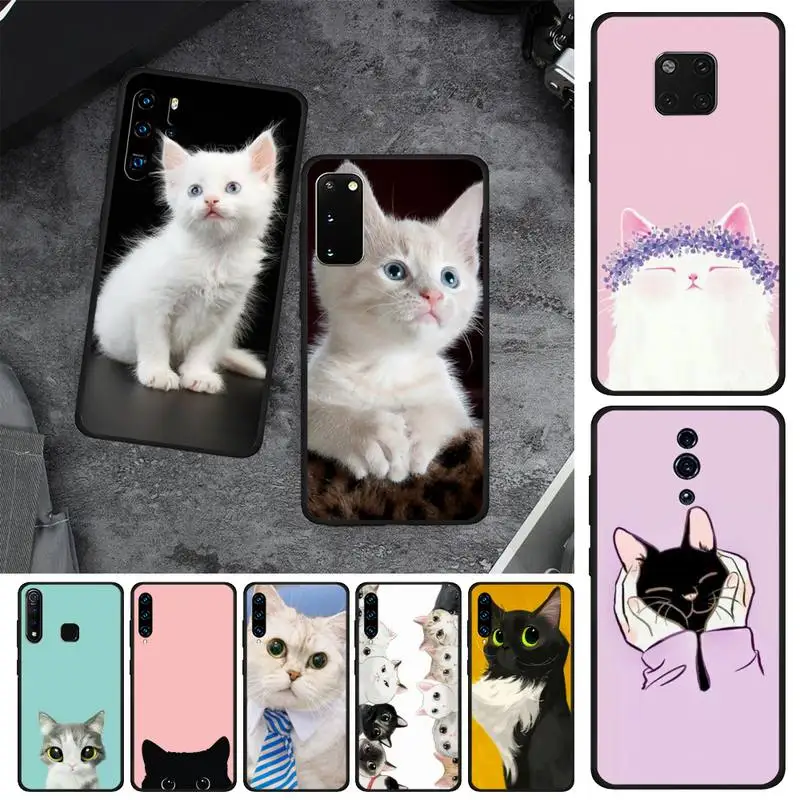 Cute Animal Lovely Cat Soft TPU Coque Funda Phone Case For Samsung Note 5 7 8 9 10 20 Pro Plus Lite Ultra A21 12 02 Shell | Мобильные